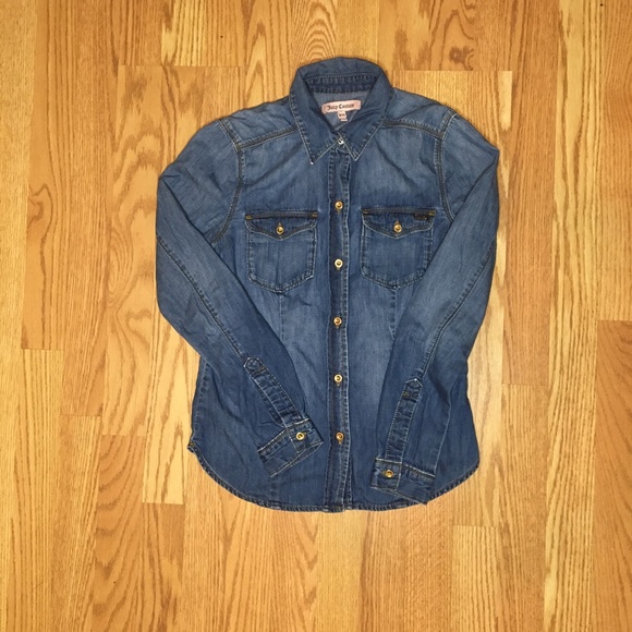 XS Juicy Couture Denim Shirt - Picture 2 of 9